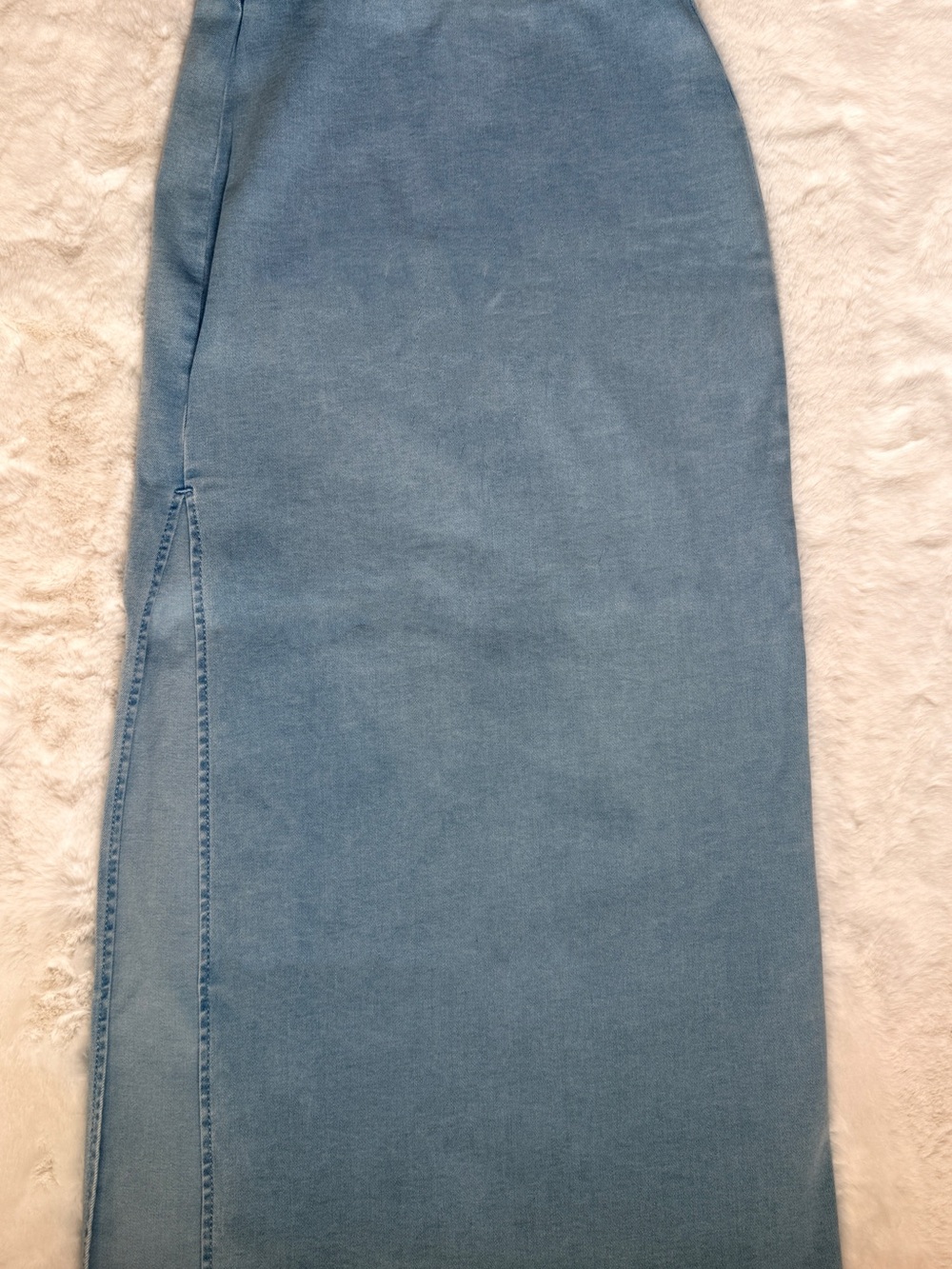 Light Blue Women's Denim Skirt - Classic Side Slit